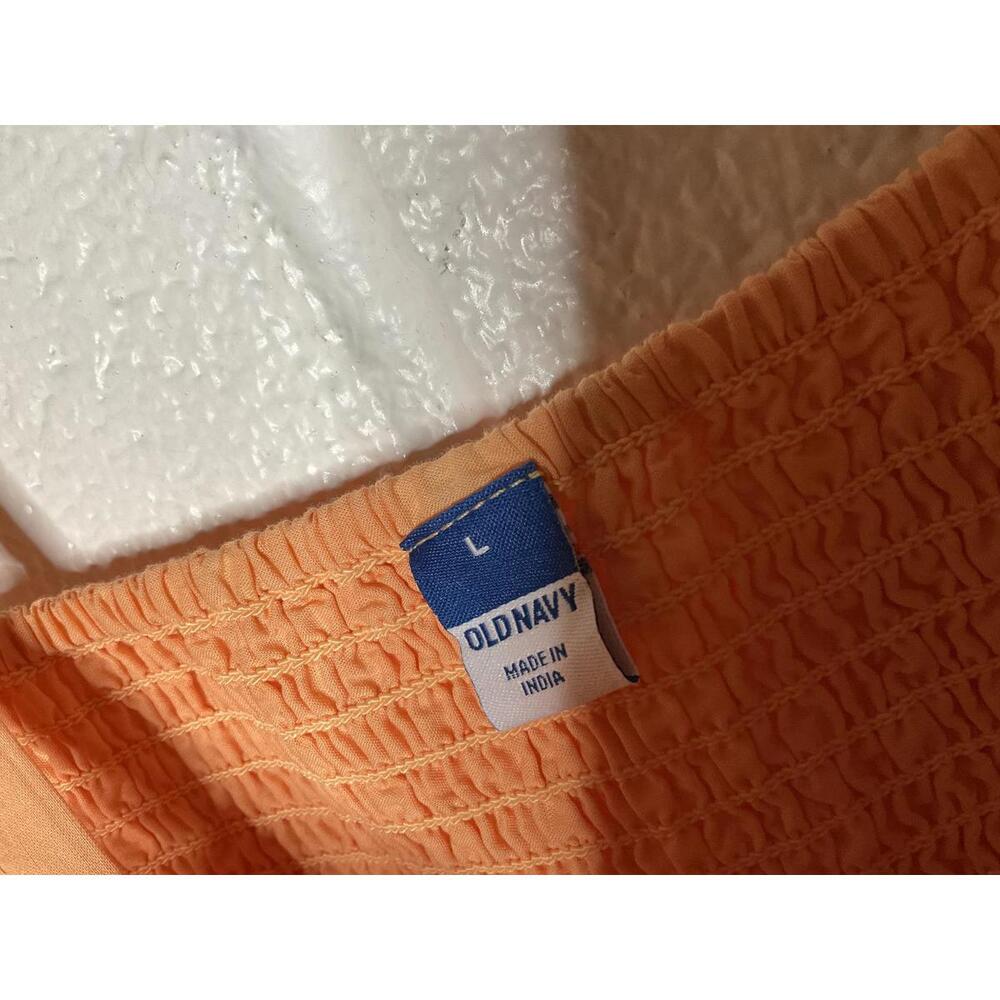 < Old Navy Orange Fit & Flare Eyelet Dress > - Picture 3 of 5
